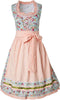 Dressforfun Erding Midi-Dirndl 2 XL - Halflange Dirndl - Bloemenmotief - Rits aan de rechterzijde