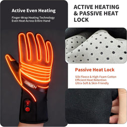 Heated Motorcycle Gloves Men Women Ultra-thin, 6000mAh Rechargeable Battery, Winter Thermal Waterpro