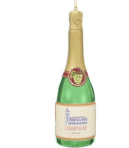 Orn.glas champagnefles l15cm