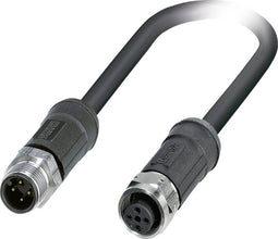 Phoenix Contact 1454189 Sensor/actuator connector, geassembleerd M12 Aantal polen: 4 Stekker, recht, Bus, recht 2.00 m 1 stuk(s)