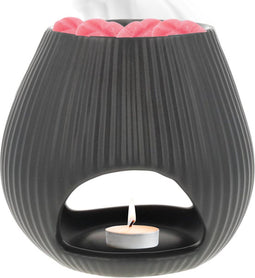 Scentchips® Oval Low - Waxbrander - Geurbrander - Amberblokjes Brander - Oliebrander - Wax Melts Brander - Aromabrander - Ook Geschikt Voor Essentiële Oliën - Geurolie - Waxmelts - Zwart