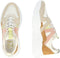 PS Poelman Year - Dames Leren Chunky Runner Sneaker - Mesh en Suéde - Beige Cognac Peach - Maat 38