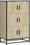 vidaXL - Hoge - kast - 68x35x106,5 - cm - bewerkt - hout - en - metaal - sonoma - eiken