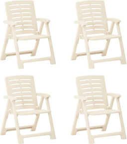 vidaXL - Tuinstoelen - 4 - st - kunststof - wit
