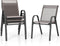COSTWAY Set van 4 stapelbare tuinstoelen - Ergonomische rugleuning - Metaal en textiel - Grijs (4 stuks)