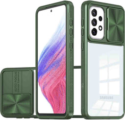 iMoshion Hoesje Geschikt voor Samsung Galaxy A53 Hoesje - iMoshion Camslider Backcover - Donkergroen