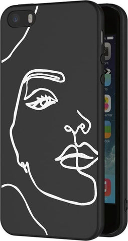 imoshion Hoesje - Geschikt voor iPhone SE (2016) / 5 / 5s - Design hoesje - Line Art Woman White