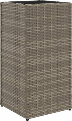 vidaXL - Plantenbak - 30x30x60 - cm - poly - rattan - grijs