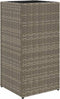 vidaXL - Plantenbak - 30x30x60 - cm - poly - rattan - grijs