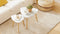 SoBuy FBT74-W - Bijzettafel Set van 2 - Wit Houten met Planken (2 stuks)