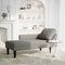 vidaXL - Chaise - longue - met - kussen - corduroy - stof - lichtgrijs