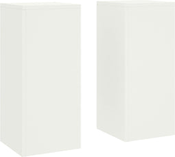 vidaXL - Set - van - 2 - witte - plantenstandaards - voor - buiten, - 24x24x55 - cm, - Staal