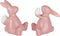 J-Line figuur Konijn - keramiek - roze - small - 2 stuks