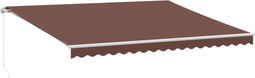 vidaXL - Luifel - handmatig - uittrekbaar - met - LED - 450x350 - cm - bruin