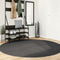 vidaXL - Vloerkleed - IZA - laagpolig - Scandinavisch - Ø - 200 - cm - antraciet