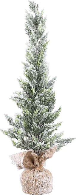 PTMD Abies Kunstkerstboom Jute Zak - H75 x Ø25 cm - PE - Besneeuwd