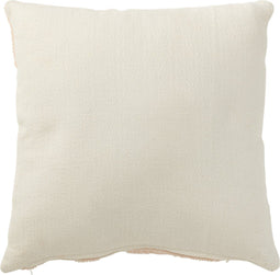 J-Line kussen Geo - textiel - wit/zalm