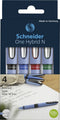 Schneider rollerball - One Hybrid N - naaldpunt - 0,3mm - 4 stuks assorti kleuren - S-183494