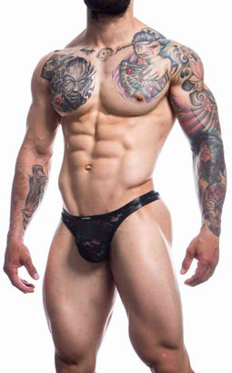 CUT4MEN - Lace with pu String - S - Zwart