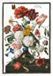 Thea Gouverneur - Borduurpakket met telpatroon - 785 - Voorgesorteerde DMC Garens - Stilleven met bloemen in een glazen vaas. Jan Davidsz. de Heem. 1650 - 1682 - Linnen 7 kruisjes/cm - 72 cm x 49 cm - DIY Kit