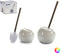 Berilo toiletborstel/wc-borstel van keramiek - wit - H34 cm - rond