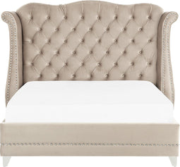 AYETTE - Tweepersoonsbed - Beige - 180 x 200 cm - Fluweel