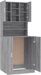 vidaXL - Wasmachinekast - bewekrt - hout - grijs - sonoma - eikenkleurig