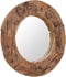 vidaXL - Decoratieve - spiegel - rond - 60 - cm - teakhout
