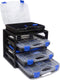 TAYG Sorteerdoos - 388 x 290 x 61 mm - 21 uitneembare bakjes - Transparant Blauw