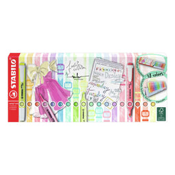 STABILO Swing Cool - Markeerstift - 18 Stuks Deskset - 10 Pastel Kleuren + 8 Standaard Kleuren