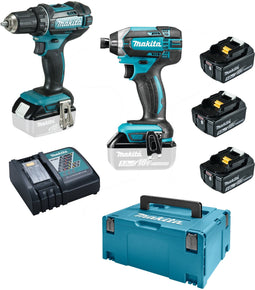 Makita DLX2127TJ1 Combiset - Boor-/schroefmachine + Slagschroevendraaier - 18V, 5,0 Ah Accu - Met MBox