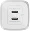 Belkin BoostCharge Pro 65 W - 2-poorts USB-C GaN snellader met PPS - Wit