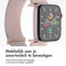 imoshion Nylon⁺ bandje - Geschikt voor Apple Watch 1, 2, 3, 4, 5, 6, 7, 8, 9, 10 (42 mm), SE - 38/40/41 mm - Lichtroze - One Size
