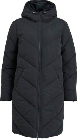VILA VITRUST NEW LONG JACKET - Gequilte jas met capuchon - Zwart - Maat 36
