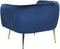 LACONIA - Fauteuil - Blauw - Fluweel