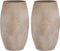 Bloemenvaas in kleur mat cream stone keramiek voor boeketten/takken/bloemen H50 x D30 cm- vazen binnen