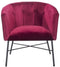 ELIOTT Fauteuil - Metalen poten - Rood fluweel - L 68 x D 59 x H 72 cm