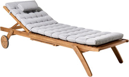 Ligstoel met kussen CESANA PREMIUM Acaciahout Lichtgrijs