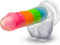 Elite glow in the dark - Rainbow Rave 6,5 inch siliconen dildo met dubbele dichtheid veelkleurig