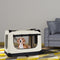 Lassie - Vouwbare Hondentransportbox S - Geschikt voor puppy's en kleine honden - Beige - 34 x 50 x 36 cm
