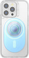 PopSockets PopGrip - Telefoonbutton en Standaard compatibel met een magnetische ring voor iPhone 12 en hoger - Blauw Opalecent