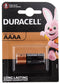 Duracell AAAA - Alkaline batterij 1,5V - Langdurige levensduur met Duralock Power Preserve technologie (2 stuks)