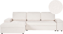 HRISEY - Hoekbank - Wit - Rechtszijdig - Bouclé