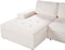 HRISEY - Hoekbank - Wit - Rechtszijdig - Bouclé
