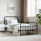 vidaXL - Bedframe - met - hoofd- - en - voeteneinde - metaal - zwart - 107x203 - cm