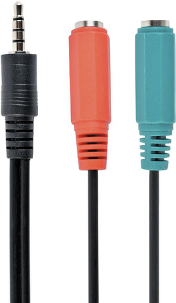 Gembird CCA-417 - Adapterkabel 3.5mm - 4-pins naar 2 jacks - Zwart