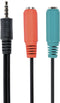 Gembird CCA-417 - Adapterkabel 3.5mm - 4-pins naar 2 jacks - Zwart