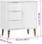 vidaXL - Dressoir - MOLDE - 76,5x40x80 - cm - massief - grenenhout - wit