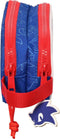 Pennenetui met 2 vakken Sonic Let's roll Marineblauw 21 x 8 x 6 cm
