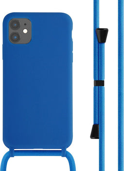 imoshion Hoesje Geschikt voor iPhone 11 Hoesje Met Koord - imoshion Siliconen hoesje met koord - Blauw